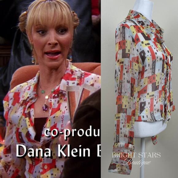 Rare Vintage Designer Hotel Silk Blouse ASO Phoebe Buffay Friends Anya Buffy ALT - Picture 3 of 14